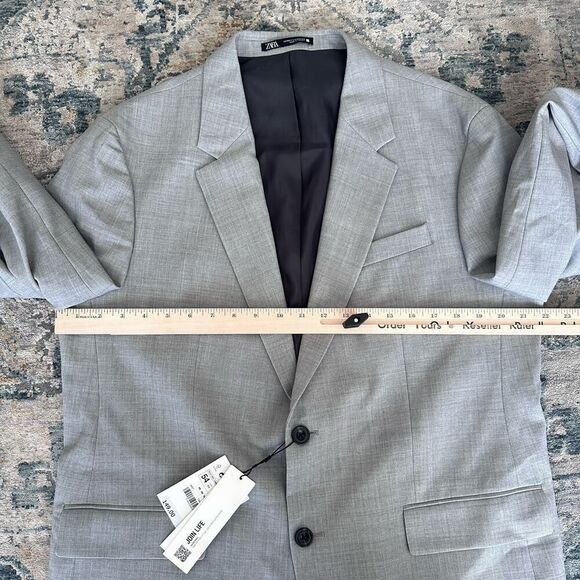 Zara Blazer Mens US 44 Sport Coat Regular Fit Suit Jacket Business Casual Formal - Picture 14 of 15
